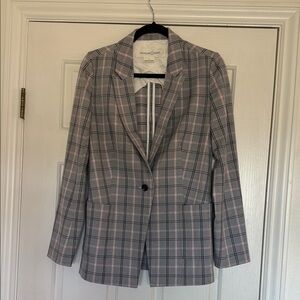 Treasure & Bond Plaid Blazer - Pink and Gray